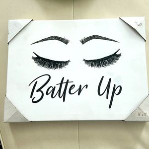 Batter Up Canvas Wall Decor -Black/White